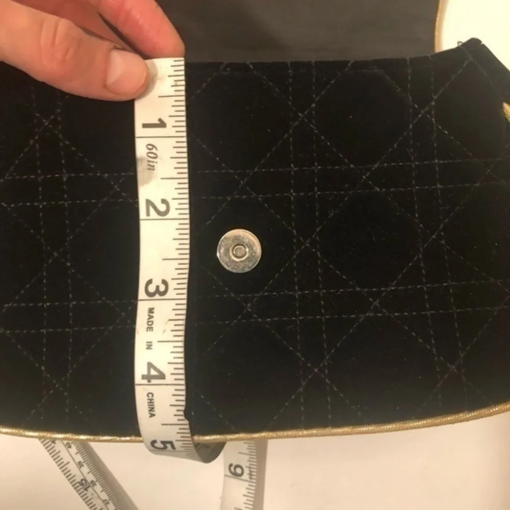 Dior parfums black velvet like cosmetic case bag